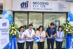 AI-generated illustration of a Negosyo Center ribbon-cutting ceremony in Magsingal, Ilocos Sur